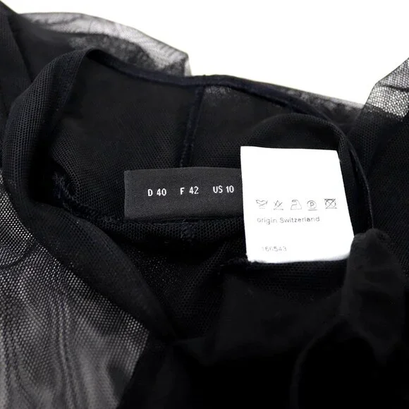 AKRIS Mock-Neck Illusion Sheer See Through Long-Sleeve Mesh Bodysuit - Picture 9 of 12